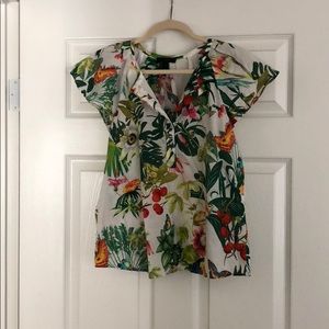 J. Crew Floral Cotton Blouse